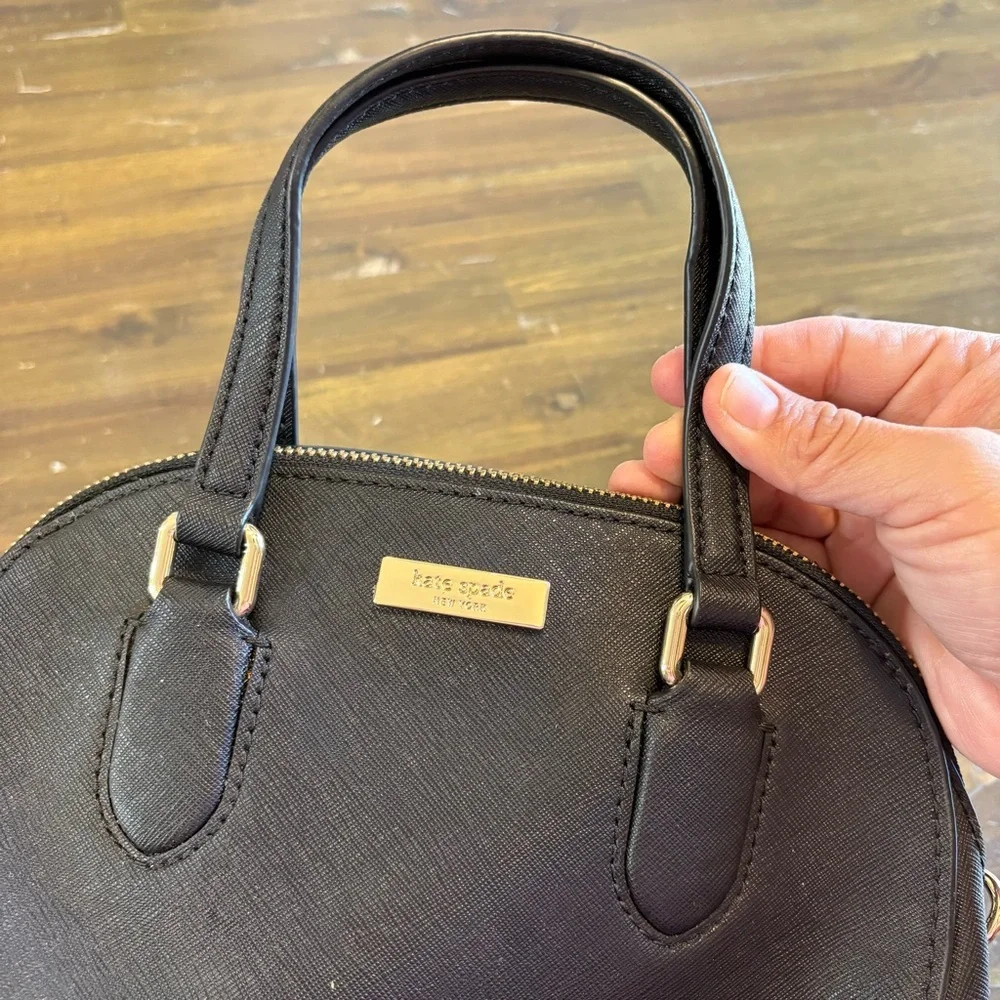Kate Spade Black Small Handbag Domed-Flawed